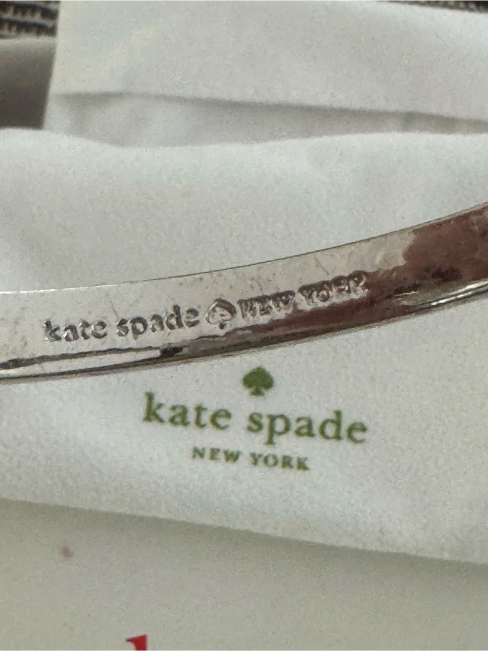 Kate Spade Silver Bow Bangle Bracelet Polished